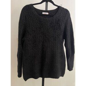 EUC Calvin Klein Womens Black Textured Sweater XL Nylon & Acrylic Blend